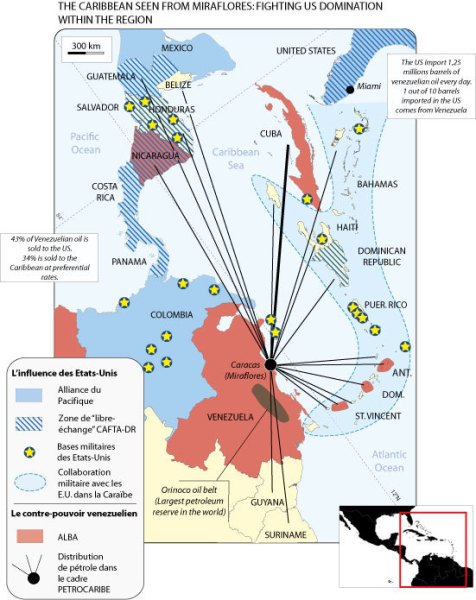 La Caraïbe vue de Miraflores — carte de Romain Cruse, 2013