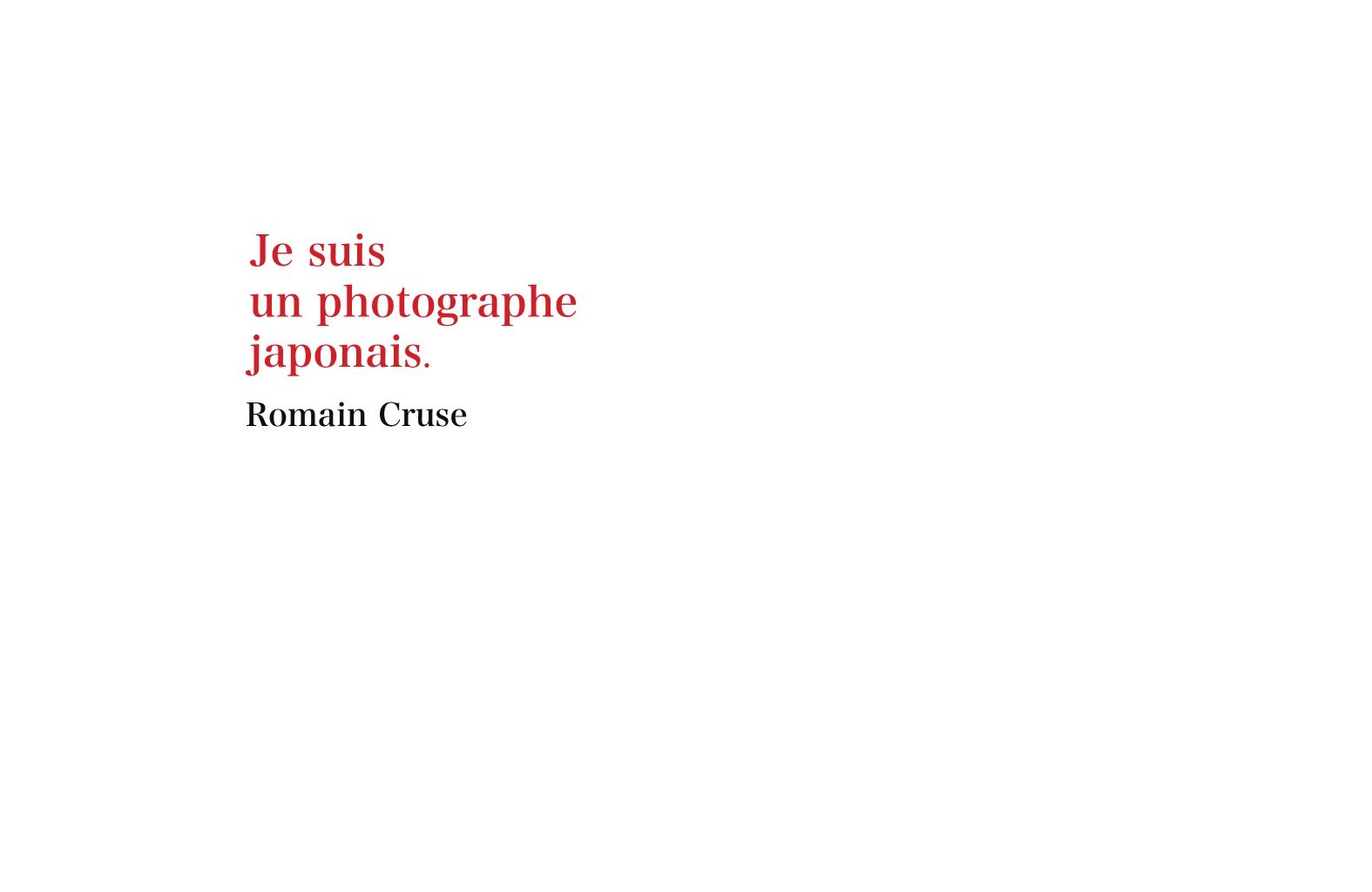 Japon, le livre — page de l'ouvrage, Romain Cruse